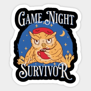 Funny Family Board Night  Game Host Game Night Survivor Sticker